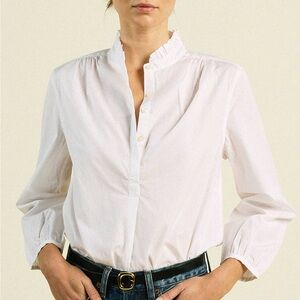 Trovata Birds of Paradise XS Relaxed Fit Ruffle Blouse Delicate Spring Designer